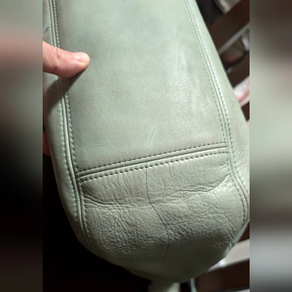 Vintage Coach leather soho zip boho shoulder bag aqua green M6H-4161,made in USA - Picture 14 of 16